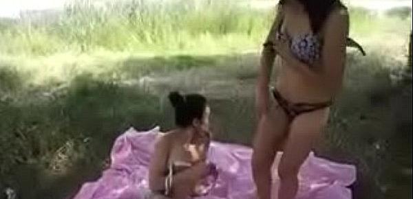  with girl friend on the beach in a public park, perv flasher fucked her tight pussy